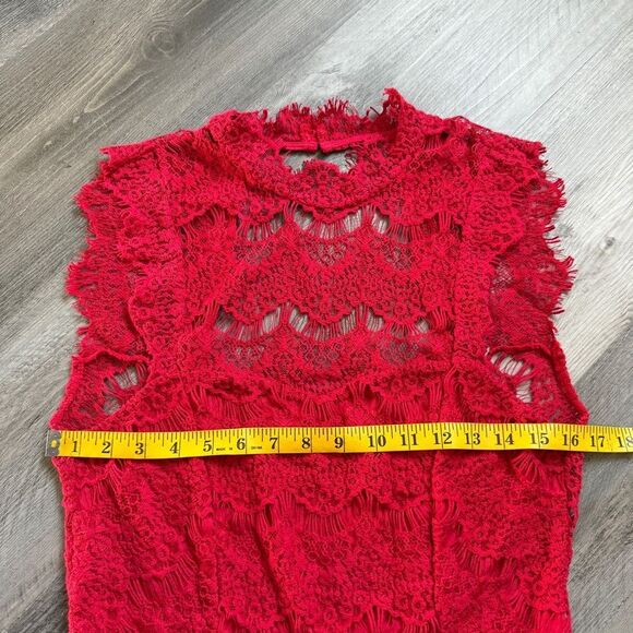 Free People Daydream Red Lace Dress NEW Large Open Back - Picture 9 of 10